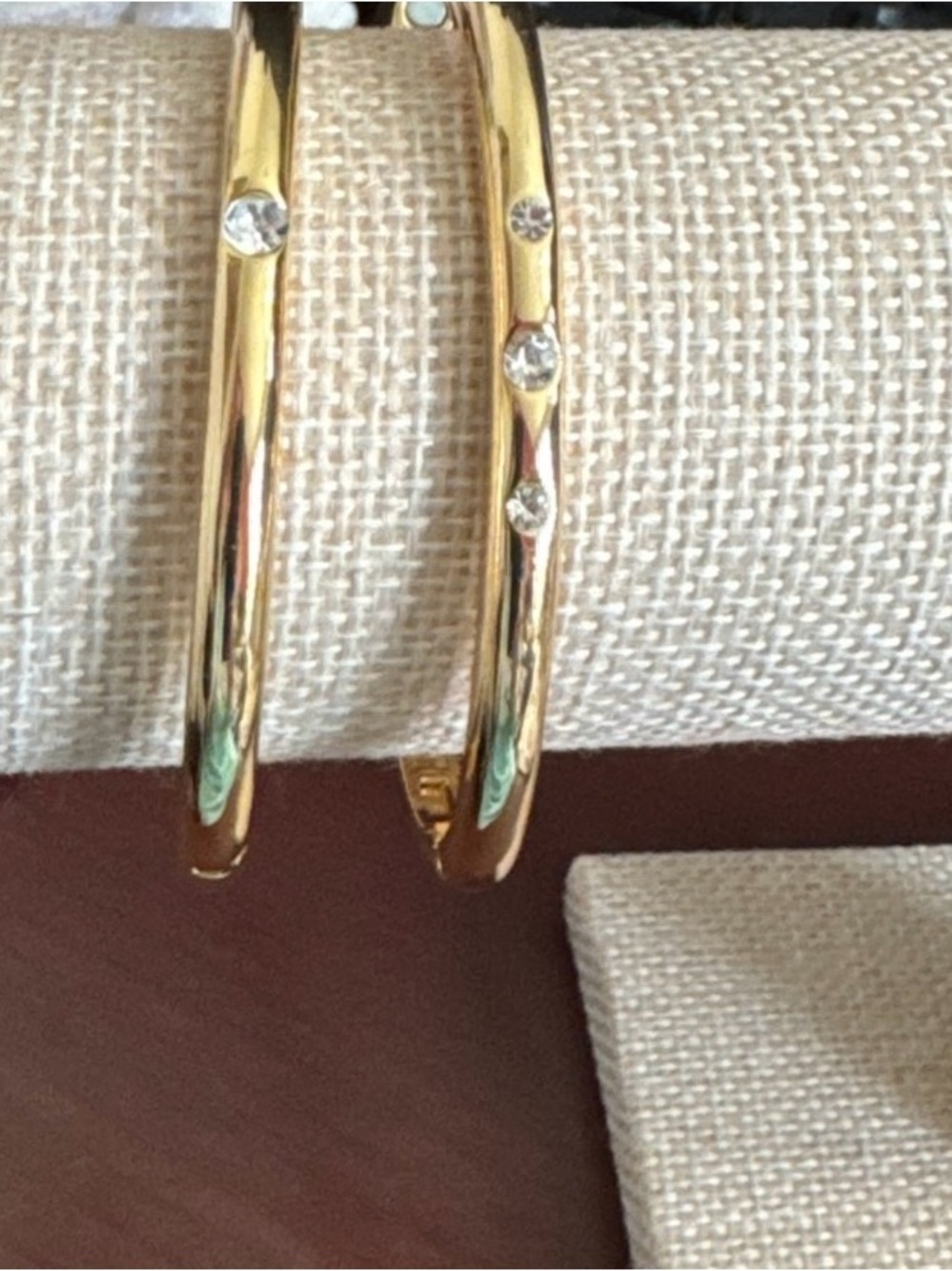 BaubleBar Golden Hinged Bangle Bracelets (2)